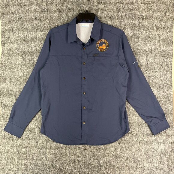Columbia‎ Shirt Mens Medium Blue Performance Fishing Omni Wick South Carolina - Picture 1 of 12